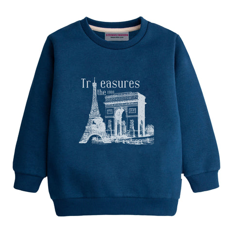 TREASURE NAVY BOYS LONG SLEEVE SWEAT-SHIRT