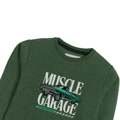 MUSCLE GARAGE SWEAT-SHIRT ARMY COLOR
