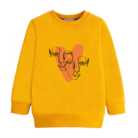 HEART GIRLS ORANGE SHADE FLEECE SWEAT-SHIRT
