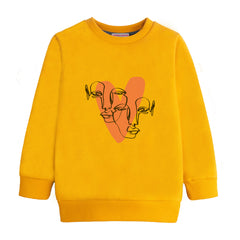 HEART GIRLS ORANGE SHADE FLEECE SWEAT-SHIRT