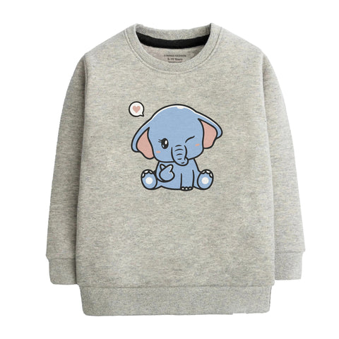 ELEPHANT JUNIOR GREY HEADER COLOR GIRLS LONG SLEEVE SWEAT-SHIRT