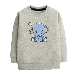 ELEPHANT JUNIOR GREY HEADER COLOR GIRLS LONG SLEEVE SWEAT-SHIRT