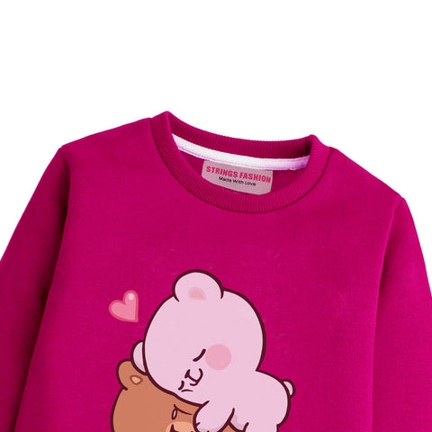 MILK & MOCHA RED GIRLS LONG SLEEVE SWEAT-SHIRT