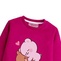 MILK & MOCHA RED GIRLS LONG SLEEVE SWEAT-SHIRT