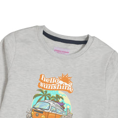 HELLO SUNSHINE OATMEAL BOYS LONG SLEEVE SWEAT-SHIRT