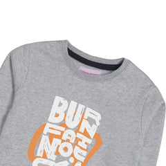 BURN FAT NOT OIL GREY HEADER BOYS SWEAT-SHIRT