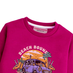 BEACH BOUND RED COLOR BOYS LONG SLEEVE SWEAT-SHIRT