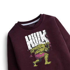 HULK JUNIOR MEHROON COLOR BOYS LONG SLEEVE SWEAT-SHIRT