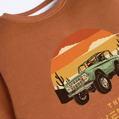 THE ADVENTURE LIGHT BROWN COLOR BOYS LONG SLEEVE SWEAT-SHIRT