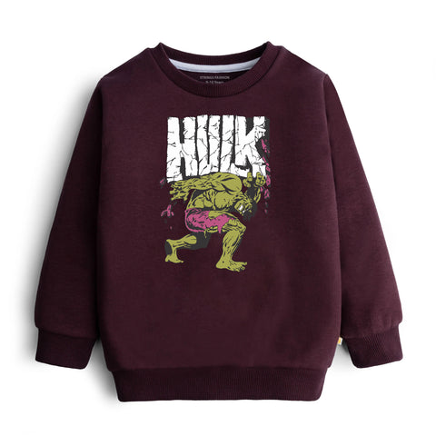 HULK JUNIOR MEHROON COLOR BOYS LONG SLEEVE SWEAT-SHIRT