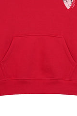HEART CALI RED GIRLS FLEECE HOODIE