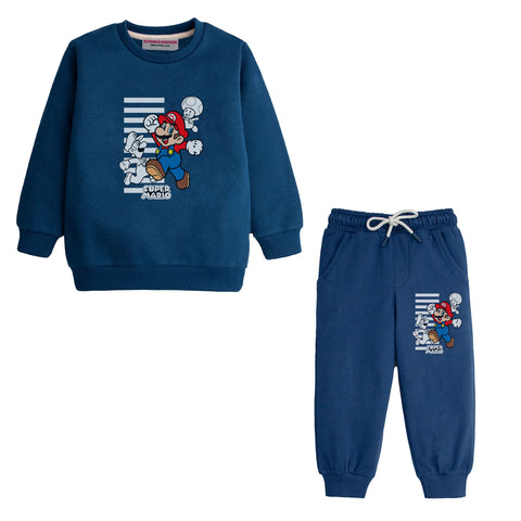 SUPER MARIO JUNIOR BOY BLUE HEADER TRACK SUIT
