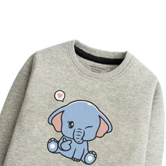 ELEPHANT JUNIOR GREY HEADER COLOR GIRLS LONG SLEEVE SWEAT-SHIRT