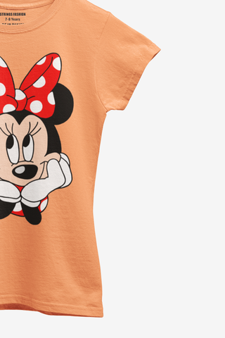 MINNIE JUNIOR ORANGE COLOR GIRLS T.SHIRT