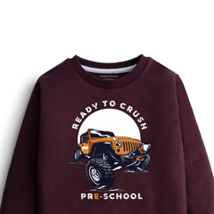 MONSTAR TRUCK JUNIOR MEHROON COLOR BOYS LONG SLEEVE SWEAT-SHIRT