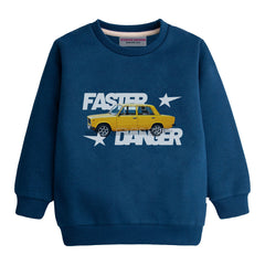 FASTER DANGER BOYS NAVY LONG SLEEVE SWEAT-SHIRT