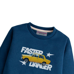 FASTER DANGER BOYS NAVY LONG SLEEVE SWEAT-SHIRT
