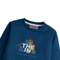 THE KING BOYS NAVY LONG SLEEVE SWEAT-SHIRT