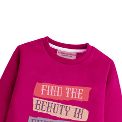 FIND THE BEAUTY RED GIRLS LONG SLEEVE SWEAT-SHIRT