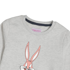 BUG BUN GIRLS OATMEAL SHADE FLEECE SWEAT-SHIRT