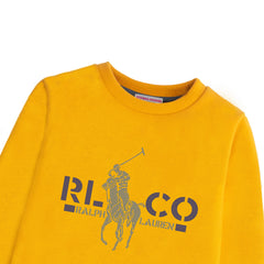 ALPHA POLO FLEECE MUSTERED SWEATSHIRT