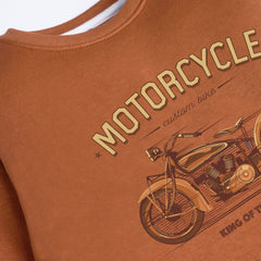 MOTORCYCLE LIGHT BROWN COLOR BOYS LONG SLEEVE SWEAT-SHIRT