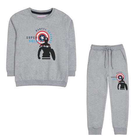 SUPER SOLDIER JUNIOR BOY GREY HEADER TRACK SUIT
