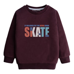 SKATE JUNIOR MEHOON COLOR BOYS LONG SLEEVE SWEAT-SHIRT