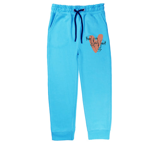 HEART SKY BLUE COLOR GIRLS TERYY FABRIC TRACK SUIT