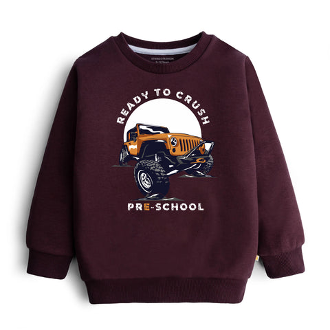 MONSTAR TRUCK JUNIOR MEHROON COLOR BOYS LONG SLEEVE SWEAT-SHIRT