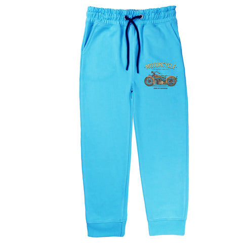 MOTORCYCLE JUNIOR BOY SKY BLUE TERYY FABRIC TRACK SUIT