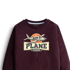 PLANE JUNIOR MEHROON COLOR BOYS LONG SLEEVE SWEAT-SHIRT