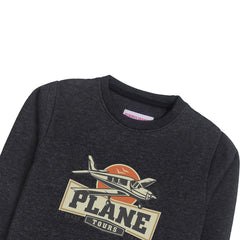 PLANE CHARCOAL BOYS LONG SLEEVE SWEAT-SHIRT