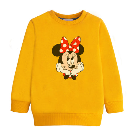 MINNIE GIRLS ORANGE SHADE FLEECE SWEAT-SHIRT