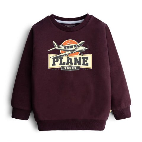 PLANE JUNIOR MEHROON COLOR BOYS LONG SLEEVE SWEAT-SHIRT