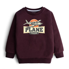 PLANE JUNIOR MEHROON COLOR BOYS LONG SLEEVE SWEAT-SHIRT