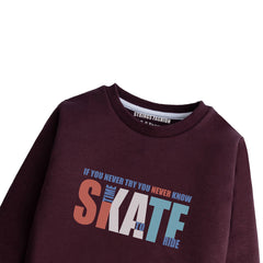 SKATE JUNIOR MEHOON COLOR BOYS LONG SLEEVE SWEAT-SHIRT