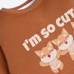 I'M SO CUTE LIGHT BROWN GIRLS LONG SLEEVE SWEAT-SHIRT