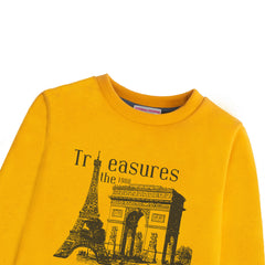 TREASURE PRINTED FLEECE MUSTERED SWEATSHIRT