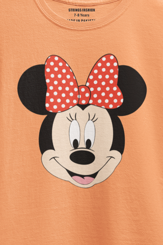 MINNIE JUNIOR ORANGE COLOR GIRLS T.SHIRT