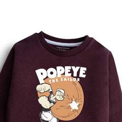 POPEYE JUNIOR MEHROON COLOR BOYS LONG SLEEVE SWEAT-SHIRT