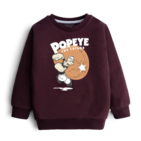 POPEYE JUNIOR MEHROON COLOR BOYS LONG SLEEVE SWEAT-SHIRT