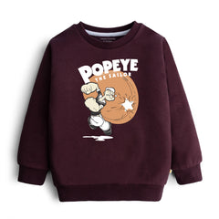 POPEYE JUNIOR MEHROON COLOR BOYS LONG SLEEVE SWEAT-SHIRT