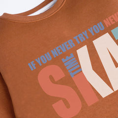 SKATE LIGHT BROWN COLOR BOYS LONG SLEEVE SWEAT-SHIRT