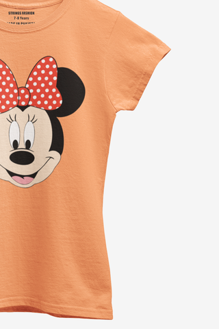 MINNIE JUNIOR ORANGE COLOR GIRLS T.SHIRT