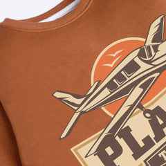 PLANE LIGHT BROWN COLOR BOYS LONG SLEEVE SWEAT-SHIRT