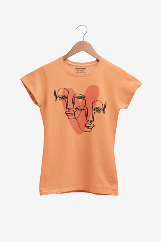 HEART JUNIOR ORANGE COLOR GIRLS T.SHIRT