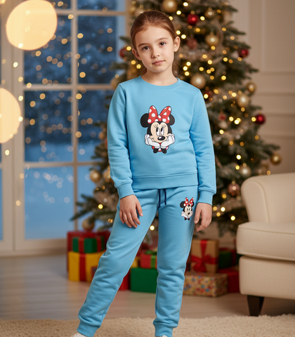 MINNIE SKY BLUE COLOR GIRLS TERYY FABRIC TRACK SUIT