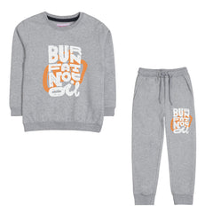 BURN FOR FAT JUNIOR BOY GREY HEADER TRACK SUIT