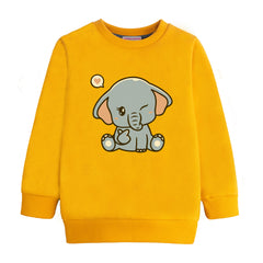 LITTLE ELEPHENT GIRLS ORANGE SHADE FLEECE SWEAT SHIRT